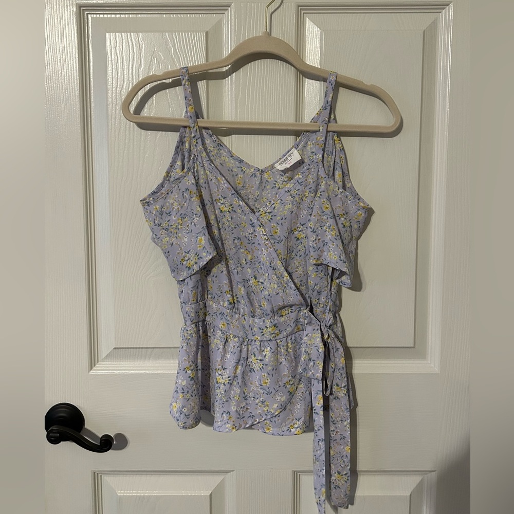 Cold Shoulder Peplum Tank Blouse